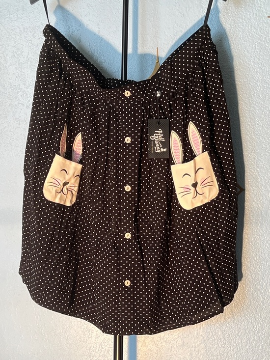 Hell Bunny Dresses & Skirts - Hell Bunny Polka Dot Button Front Skirt with Bunny Pocket Detail
